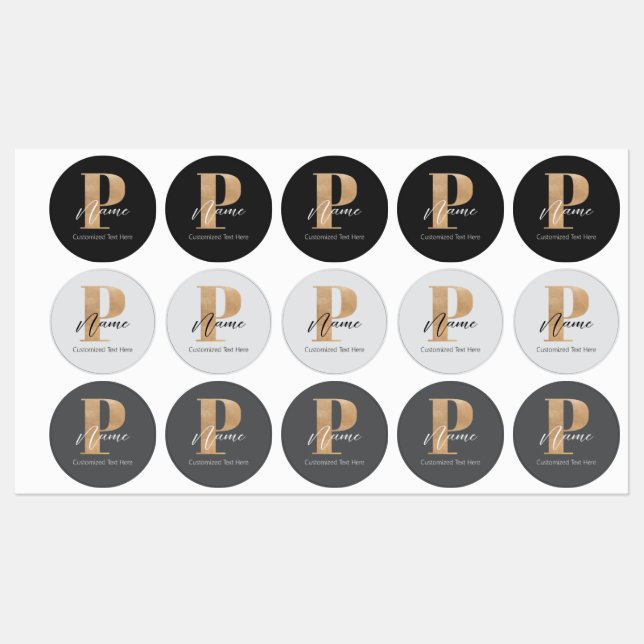 Modern Monogrammed Initial P & Name Personalized (Sheet)