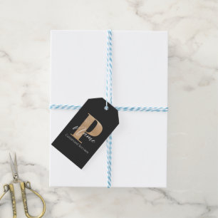 Modern Monogrammed Initial P & Name Personalized Gift Tags
