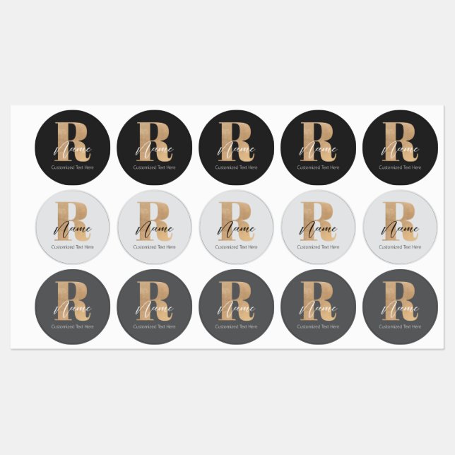 Modern Monogrammed Initial R & Name Personalized (Sheet)