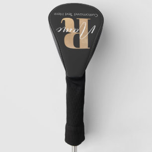 Modern Monogrammed Initial R & Name Personalized Golf Head Cover