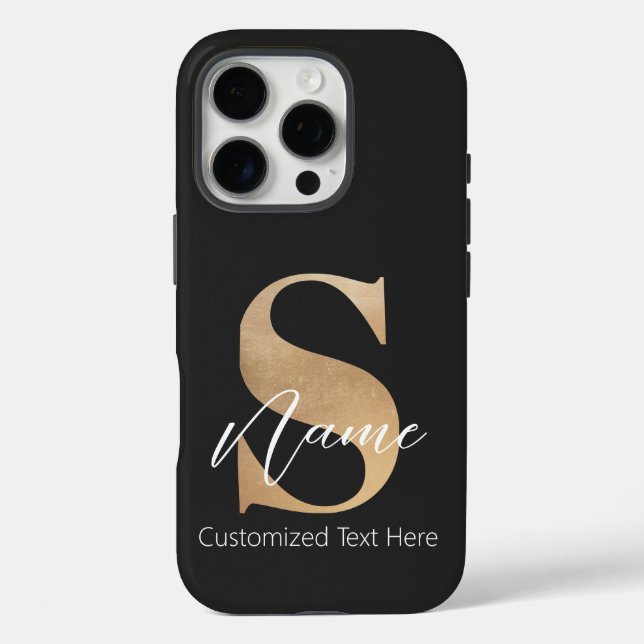 Modern Monogrammed Initial S & Name Personalized Case-Mate iPhone Case (Back)