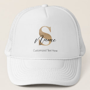 Modern Monogrammed Initial S & Name Personalized Trucker Hat