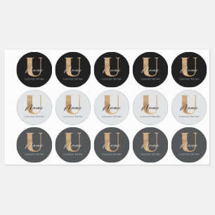 Modern Monogrammed Initial U & Name Personalized