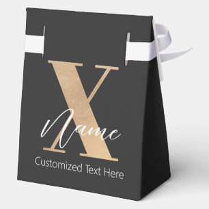 Modern Monogrammed Initial X & Name Personalized Favor Box