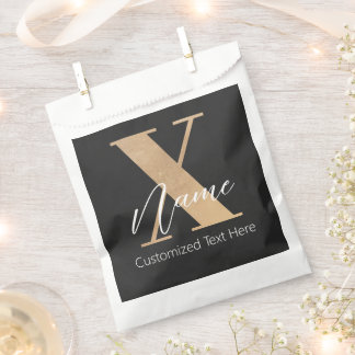 Modern Monogrammed Initial X & Name Personalized Favour Bag