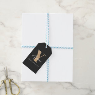 Modern Monogrammed Initial Y & Name Personalized Gift Tags
