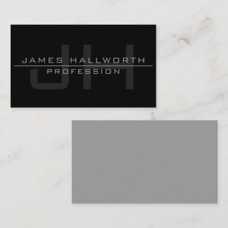 Modern Monogrammed Initials (or other text) Grey Card