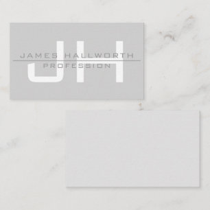 Modern Monogrammed Initials (or other text) Grey Card