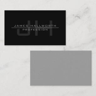Modern Monogrammed Initials (or other text) Grey Card