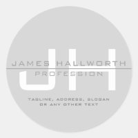 Modern Monogrammed Initials (or other text) Grey
