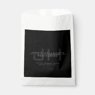 Modern Monogrammed Initials (or other text) Grey Favour Bag