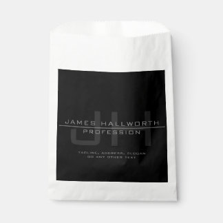 Modern Monogrammed Initials (or other text) Grey Favour Bag