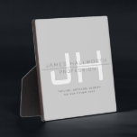 Modern Monogrammed Initials (or other text) Grey Plaque<br><div class="desc">Completely customizable template,  edit as you like!</div>
