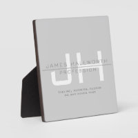 Modern Monogrammed Initials (or other text) Grey
