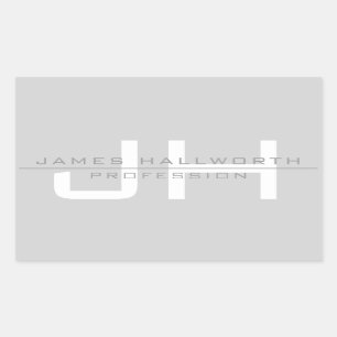 Modern Monogrammed Initials (or other text) Grey Sticker