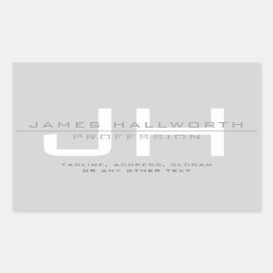 Modern Monogrammed Initials (or other text) Grey Sticker