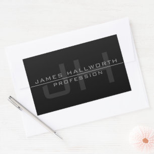 Modern Monogrammed Initials (or other text) Grey Sticker