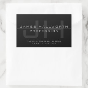 Modern Monogrammed Initials (or other text) Grey Sticker
