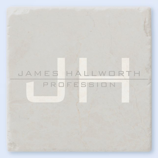 Modern Monogrammed Initials (or other text) Grey Stone Coaster (Creator Uploaded)