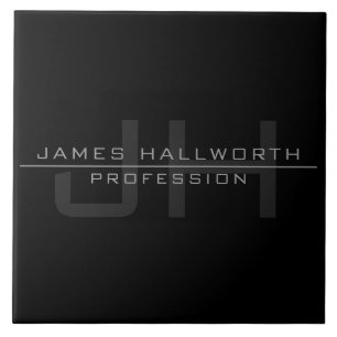 Modern Monogrammed Initials (or other text) Grey Tile
