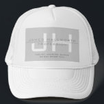 Modern Monogrammed Initials (or other text) Grey Trucker Hat<br><div class="desc">Completely customizable template,  edit as you like!</div>