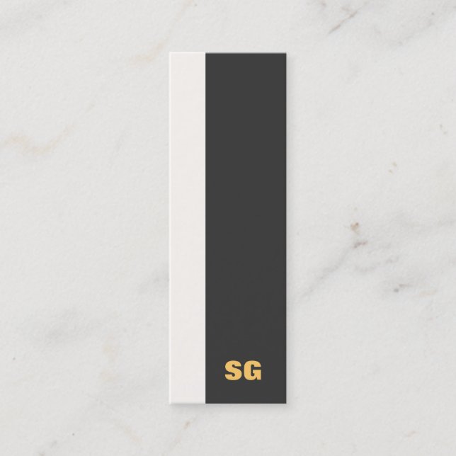 Modern Monogrammed Mini Business Card (Front)