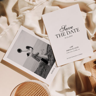 Modern Monogrammed Photo Wedding Save the Date