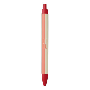 Modern Monogrammed Red Ink Pen