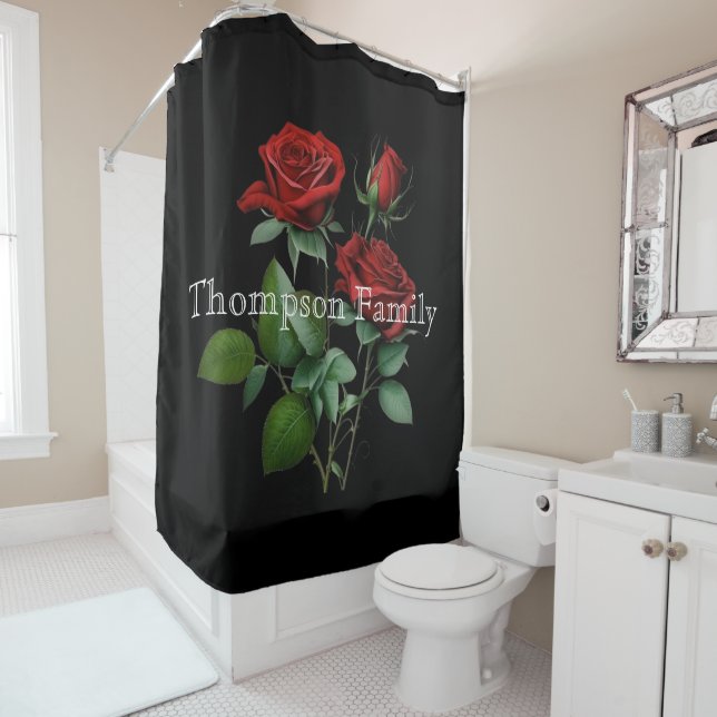Modern monogrammed Rose l Black (In Situ)