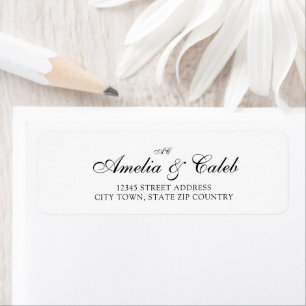 Modern Monogrammed Script Wedding Return Address