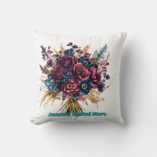 Modern monogrammed shoulder bag throw pillow