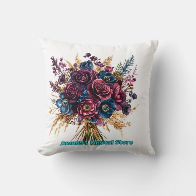 Modern monogrammed shoulder bag throw pillow (Front)