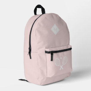 Modern Monogrammed Tennis Player Minimalist  Printed Backpack