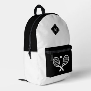 Modern Monogrammed Tennis Player Minimalist  Printed Backpack