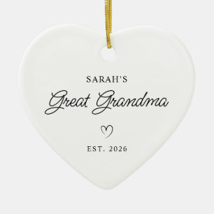 Modern Monoline New Baby's Great Grandma Photo Ceramic Ornament
