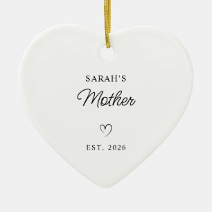 Modern Monoline New Baby's Mother Photo Ceramic Ornament
