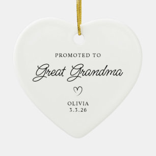 Modern Monoline Promoted to Great Grandma Photo Ceramic Ornament