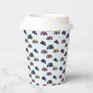 Modern Monster Truck Birthday Paper Cups