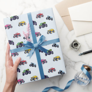 Modern Monster Truck Birthday Wrapping Paper
