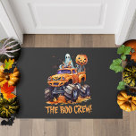 Modern Monster Truck Cute Boo Crew Halloween Doormat<br><div class="desc">Welcome guests with a dash of Halloween fun with our “Boo Crew” door mat! This playful mat is the perfect addition to any kid’s room, Halloween bash, or birthday party decor. Featuring a modern design with a spooky twist, it showcases the “Boo Crew” in bold typography, surrounded by friendly ghosts...</div>