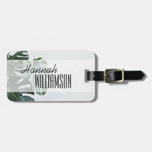 Modern Monstera Luggage Tag