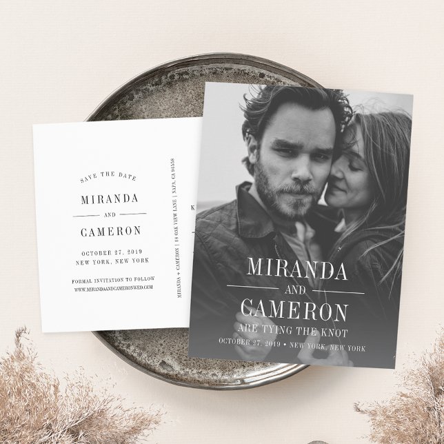 Modern Mood | Photo Save the Date Announcement Postcard (Creator Uploaded)