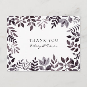 Modern Mood Watercolor Thank You Postcard