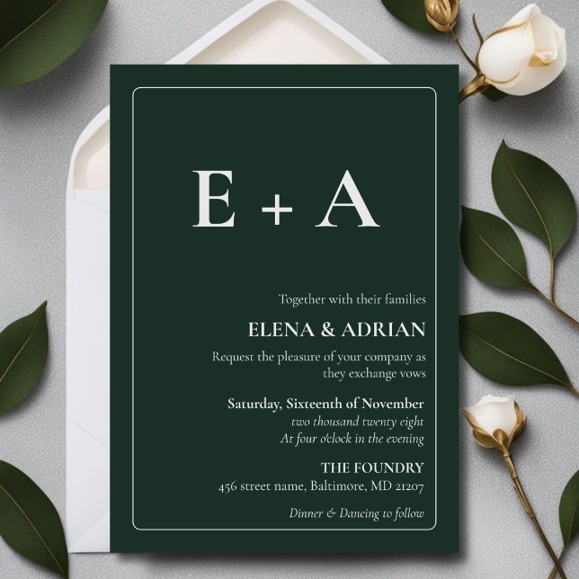 Modern Moody Photo Wedding Invitation with QR code (Creator Uploaded)