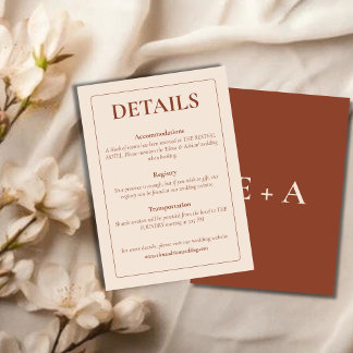 Modern Moody Wedding Enclosure Card