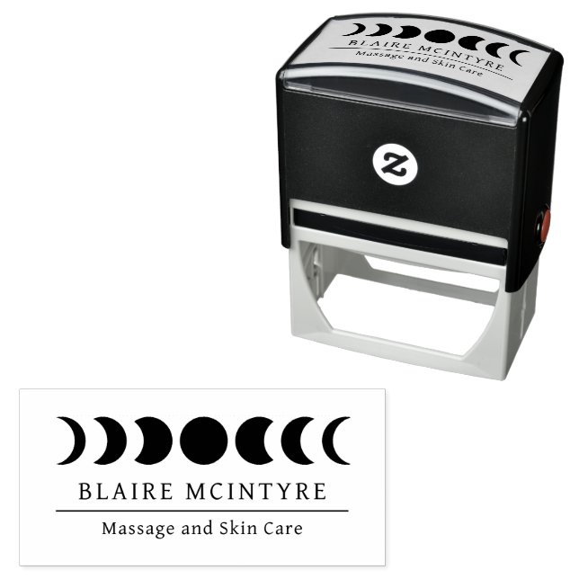 Modern Moon Phases Elegant Business Self-inking Stamp (In Situ)