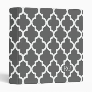 Modern Moroccan Lattice Pattern In Grey Binder
