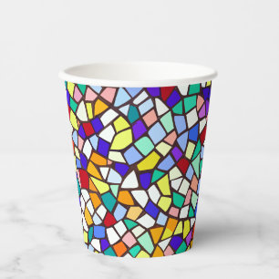 Modern Mosaic Colourful Tiles Pattern Paper Cups