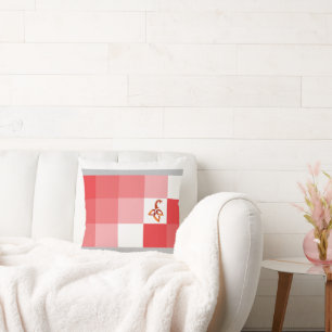 Modern Mosaic: Crimson & Blush Geometric Polyester Throw Pillow