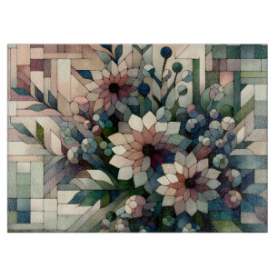 Modern Mosaic Flowers Cutting Board